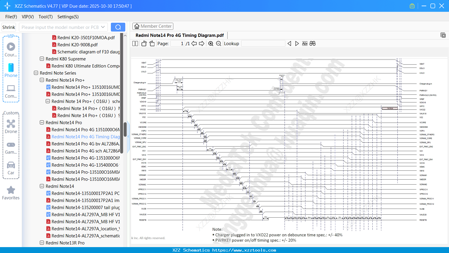 Xiaomi Redmi Note14 Pro 4G Timing Diagram